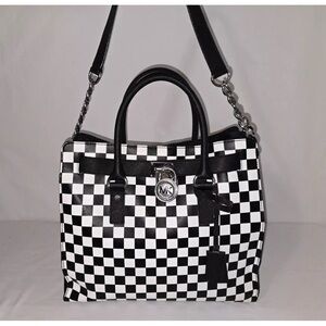 Michael Kors Black and White Checkered Women's Bag